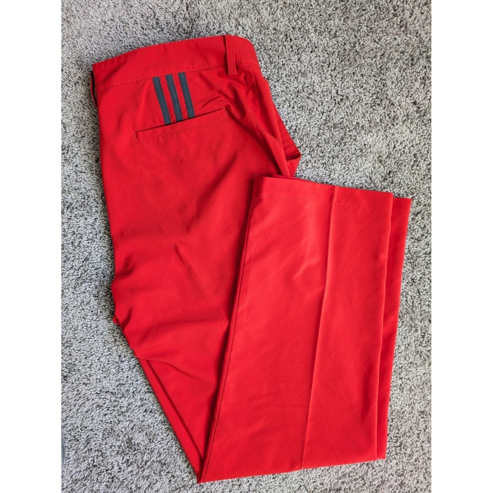 Adidas‎ Climalite Men's Golf Pants Orange 3 Stripe 36x32 Lightweight